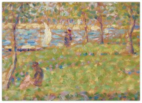 Sklenený obraz - Georges Seurat, Study for "La Grande Jatte", reprodukcia (70x50 cm)