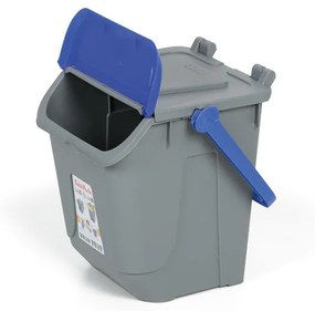 Mobil Plastic Plastový odpadkový kôš na triedenie odpadu ECOLOGY, sivá/modrá