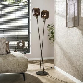 Stojaca lampa 84-30 Bronza 2L Brown Glass - Komfort-nábytok