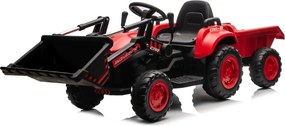 LEAN CARS Batériový traktor s lyžicou BW-X002A červený