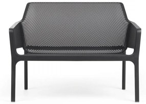 NET BENCH záhradná lavica s podrúčkami antracite