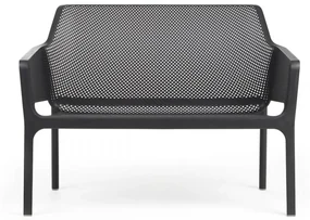 NET BENCH záhradná lavica s podrúčkami antracite