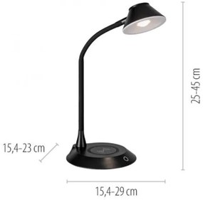 JUST LIGHT. 14414-18-LED Stmievateľná stolná lampa s nabíjaním PUCKI LED/4,5W/230V čierna