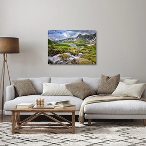 Sklenený obraz - Pohľad na horu Rila (70x50 cm)