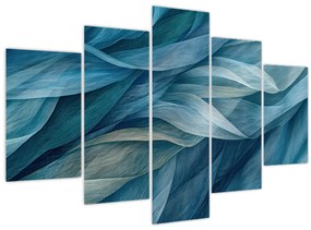 Obraz - Modrobiele vlnky (150x105 cm)