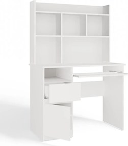 Písací stôl s nadstavbou PORTO ľavý matná biela