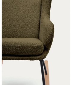 Zelené hojdacie kreslo z textílie bouclé Maustin – Kave Home
