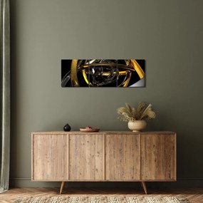 Obraz modernej abstrakcie (s hodinami) (90x30 cm)