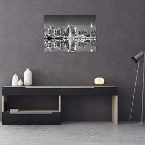 Sklenený obraz - New York, čiernobiely (70x50 cm)