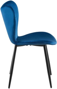 Jedálenská stolička Maika zamat - tmavomodrá