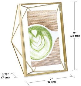 Kovový stojací/na stenu rámček v zlatej farbe 18x23 cm Prisma – Umbra