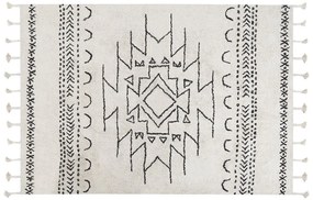 Bavlnený koberec 160 x 230 cm biela/čierna KHOURIBGA Beliani