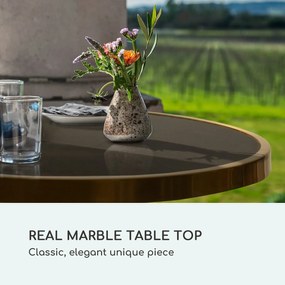 Patras Lux, bistro stôl s trojnohým podstavcom, mramorový stôl, Ø: 57,5 cm, výška: 72 cm