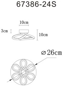 Globo 67386-24S - LED stropné svietidlo MELISAND 24W/230V pr. 26 cm matný chróm