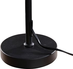 Stolová lampa čierna s oválnym ľanovým tienidlom bielym 35 cm - Parte