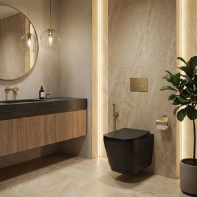 Rea Julio, závesná WC misa Rimless 510x345x315 mm, čierna matná, REA-C6550