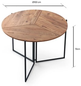 Dizajnový jedálenský stôl Isaiah 100 cm borovica