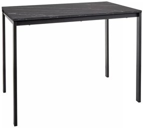 Jedálenský set 1 + 4, čierny stôl RAMOD 100x60 cm + modrá stolička LAVA s čiernymi nohami