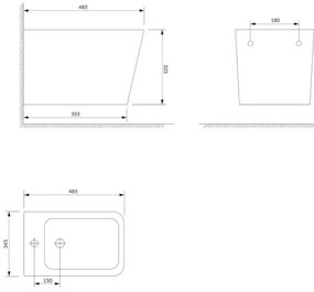 OMNIRES FONTANABIBP - Závesný bidet FONTANA keramika/lesklá biela