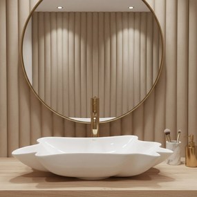 Rea Infinity, umývadlo na dosku + odtoková zátka Click-Clack, biela lesklá, REA-U3607