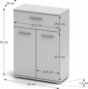 Dvojdverová komoda Noko-Singa 33 - biela