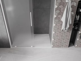 Mexen Velar, posuvné sprchové dvere do otvoru 150 cm, 8mm sklo námraza, biela matná, 871-150-000-31-20