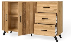 Nízka komoda v dekore duba v prírodnej farbe 136x81 cm Nordic – Marckeric