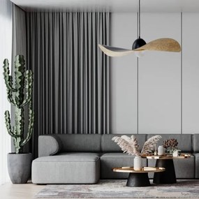 Luster na lanku KAPELLO 1xE27/60W/230V pr. 76 cm čierna/zlatá