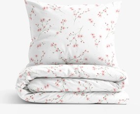Goldea bavlnené posteľné obliečky - kvitnúce sakury 140 x 200 a 70 x 90 cm