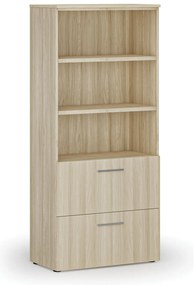Skriňa so zásuvkami pre závesné zložky PRIMO WOOD, 800 x 420 x 1781 mm, dub prírodný