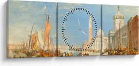 Obraz - Joseph Mallord William Turner, Venice the Dogana and San Giorgio Maggiore, reprodukcia (s hodinami) (90x30 cm)