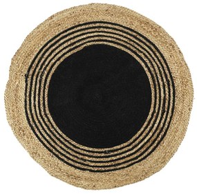 Koberec Naturo Circle, (fi) 90 cm, béžová/čierna