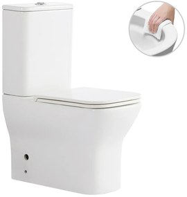 CERANO - WC kombi Hugo, Rimless + UF sedátko - biela lesklá, CER-CER-538759