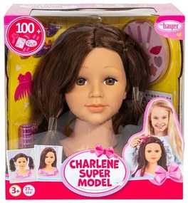 Bayer Design Hlava bábiky Charlene Super Model na česanie a líčenie (hnedá)  (100396275)