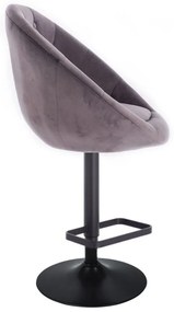 LuxuryForm DESIGN Barová stolička VERA VELUR na čiernom tanieri - tmavo šedá