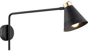 Argon 8009 - Nástenná lampa AVALONE 1xE27/15W/230V 57 cm čierna/zlatá