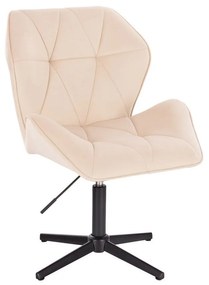 LuxuryForm DESIGN Stolička MILANO MAX VELUR na čiernom kríži - krémová