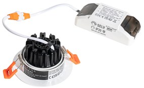 Zapustené bodové svietidlo biele 6,8 cm vrátane LED 545 lm stmievateľné IP23 - Gaius