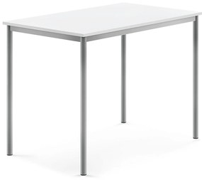 Stôl BORÅS, 1200x800x900 mm, laminát - biela, strieborná
