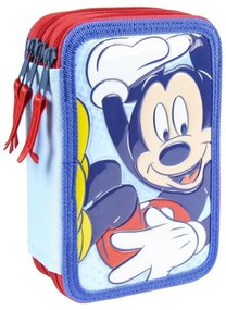 Školský peračník trojposchodový s náplňou Myšiak Mickey 3D