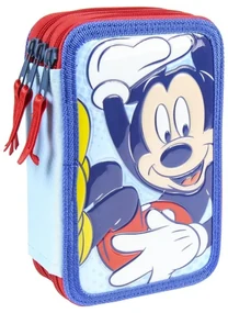 Školský peračník trojposchodový s náplňou Myšiak Mickey 3D