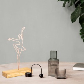 Kovová dekorácia balerína 40 cm medená