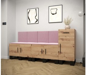 Predsieňová zostava Amanda 17 (dub artisan + ružová). Vlastná spoľahlivá doprava až k Vám domov. 1086002