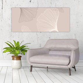 Obraz - Béžové listy N⁰6 (120x50 cm)