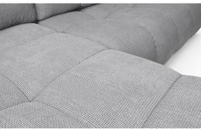 Rozkladacia rohová čalúnená sedacia súprava s úložným priestorom v tvare L ALMADA ľavá sivá