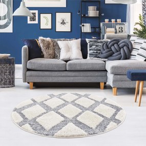 Dekorstudio Moderný okrúhly koberec FOCUS 4497 sivý Priemer koberca: 160cm