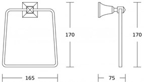 Mexen príslušenstvo, Dalia držiak na uteráky, zlatá, 7017332-50