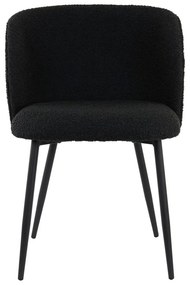 Čierne čalúnené jedálenské kreslo Elyna – Light &amp; Living