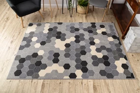 Koberec HEOS 78537 sivo /  krémový HEXAGON