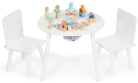 ECOTOYS Detský drevený stolík MODERN + 2 stoličky